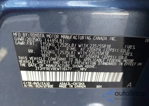 2014 Toyota Rav4 Limited from USA, damaged, VIN 2T3YFREV8EW116477